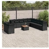 Image de Salon de Jardin avec Coussins 12 pcs, Canapés de Terrasse, Ensemble de Meubles de Patio, Mobilier d'Extérieur, Noir 3256055
