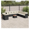 Image de Salon de jardin modulable resine tressee 12 pieces 11 personnes 62.0 x 62 x 69 cm noir