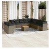 Image de Salon de Jardin avec Coussins 12 pcs, Canapés de Terrasse, Ensemble de Meubles de Patio, Mobilier d'Extérieur, Gris 3256060