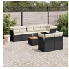Image de Salon de jardin modulable rotin 9 pieces noir 62 x 62 x 69 cm 8 personnes