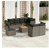 Image de Salon de Jardin avec Coussins 9 pcs, Canapés de Terrasse, Ensemble de Meubles de Patio, Mobilier d'Extérieur, Gris 3256074