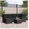 Image de Salon de jardin modulable 7 pieces noir resine tressee 62.0 x 62 x 69 cm 6 personnes