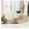 Image de Salon de Jardin avec Coussins 7 pcs, Canapés de Terrasse, Ensemble de Meubles de Patio, Mobilier d'Extérieur, Beige 3256079