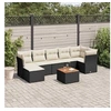 Image de Salon de Jardin avec Coussins 8 pcs, Canapés de Terrasse, Ensemble de Meubles de Patio, Mobilier d'Extérieur, Noir 3256084