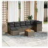 Image de Salon de Jardin avec Coussins 8 pcs, Canapés de Terrasse, Ensemble de Meubles de Patio, Mobilier d'Extérieur, Gris 3256088