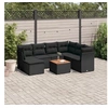 Image de Salon de Jardin avec Coussins 8 pcs, Canapés de Terrasse, Ensemble de Meubles de Patio, Mobilier d'Extérieur, Noir 3256090