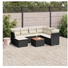 Image de Salon de Jardin avec Coussins 8 pcs, Canapés de Terrasse, Ensemble de Meubles de Patio, Mobilier d'Extérieur, Noir 3256091