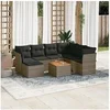 Image de Salon de Jardin avec Coussins 8 pcs, Canapés de Terrasse, Ensemble de Meubles de Patio, Mobilier d'Extérieur, Gris 3256095