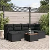 Image de 7-delige Loungeset met kussens poly rattan zwart3256097