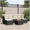 Image de Salon de jardin modulable GENERIQUE 6 personnes noir resine tressee 62 x 62 x 69 cm 7 pieces