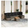 Image de Salon de jardin rotin gris 8 pieces 7 personnes
