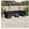 Image de Salon de jardin modulable resine tressee 10 personnes noir 62.0 x 62 x 69 cm 11 pieces