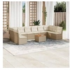 Image de Salon de jardin modulable bois massif 10 personnes 11 pieces 62 x 62 x 69 cm beige