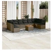 Image de Salon de Jardin avec Coussins 11 pcs, Canapés de Terrasse, Ensemble de Meubles de Patio, Mobilier d'Extérieur, Gris 3256130