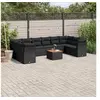 Image de Salon de jardin modulable 10 personnes 11 pieces resine tressee 62.0 x 62 x 69 cm noir