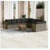 Image de Salon de Jardin avec Coussins 11 pcs, Canapés de Terrasse, Ensemble de Meubles de Patio, Mobilier d'Extérieur, Gris 3256186