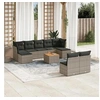 Image de Salon de Jardin avec Coussins 10 pcs, Canapés de Terrasse, Ensemble de Meubles de Patio, Mobilier d'Extérieur, Gris 3256193