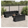 Image de Salon de Jardin avec Coussins 11 pcs, Canapés de Terrasse, Ensemble de Meubles de Patio, Mobilier d'Extérieur, Noir 3256195