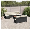 Image de Salon de jardin modulable rotin noir 11 pieces 62 x 62 x 69 cm 2 personnes