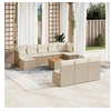 Image de Salon de Jardin avec Coussins 11 pcs, Canapés de Terrasse, Ensemble de Meubles de Patio, Mobilier d'Extérieur, Beige 3256198