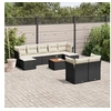 Image de 10 pieces noir salon de jardin modulable resine tressee 62.0 x 62 x 69 9 personnes