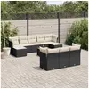 Image de Salon de Jardin avec Coussins 11 pcs, Canapés de Terrasse, Ensemble de Meubles de Patio, Mobilier d'Extérieur, Noir 3256210