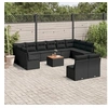 Image de Salon de Jardin avec Coussins 13 pcs, Canapés de Terrasse, Ensemble de Meubles de Patio, Mobilier d'Extérieur, Noir 3256223