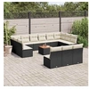 Image de Salon de Jardin avec Coussins 14 pcs, Canapés de Patio, Ensemble de Meubles, Mobilier de Terrasse Exterieur, Noir 3256231