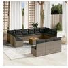Image de Salon de Jardin avec Coussins 14 pcs, Canapés de Terrasse, Ensemble de Meubles de Patio, Mobilier d'Extérieur, Gris 3256235