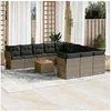 Image de Salon de Jardin avec Coussins 12 pcs, Canapés de Terrasse, Ensemble de Meubles de Patio, Mobilier d'Extérieur, Gris 3256242