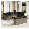 Image de Salon de Jardin avec Coussins 14 pcs, Canapés de Terrasse, Ensemble de Meubles de Patio, Mobilier d'Extérieur, Gris 3256256