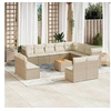 Image de Salon de jardin modulable - Lot de 13 pièces - Rotin beige - 12 personnes
