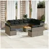 Image de Salon de Jardin avec Coussins 13 pcs, Canapés de Terrasse, Ensemble de Meubles de Patio, Mobilier d'Extérieur, Gris 3256263