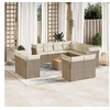 Image de Salon de jardin modulable vidaxl rotin beige 12 pieces 62 x 62 x 69 cm 11 personnes