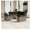 Image de Salon de Jardin avec Coussins 12 pcs, Canapés de Terrasse, Ensemble de Meubles de Patio, Mobilier d'Extérieur, Gris 3256277
