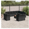 Image de Salon de Jardin avec Coussins 13 pcs, Canapés de Terrasse, Ensemble de Meubles de Patio, Mobilier d'Extérieur, Noir 3256279