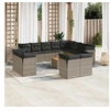 Image de Salon de jardin modulable 13 pieces resine tressee 12 personnes 62 x 62 x 69 cm gris