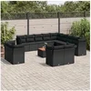 Image de Salon de Jardin avec Coussins 14 pcs, Canapés de Terrasse, Ensemble de Meubles de Patio, Mobilier d'Extérieur, Noir 3256286