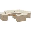 Image de Salon de jardin modulable 14 pieces rotin 12 personnes 62 x 62 x 69 cm beige