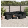 Image de 10-delige Loungeset met kussens poly rattan zwart3256293
