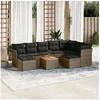Image de Salon de Jardin avec Coussins 10 pcs, Canapés de Terrasse, Ensemble de Meubles de Patio, Mobilier d'Extérieur, Gris 3256298