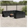 Image de Salon de Jardin avec Coussins 13 pcs, Canapés de Terrasse, Ensemble de Meubles de Patio, Mobilier d'Extérieur, Noir 3256314
