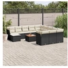 Image de Salon de jardin modulable 12 personnes resine tressee 13 pieces 62 x 62 x 69 cm noir