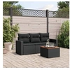 Image de Salon de Jardin avec Coussins 4 pcs, Canapés de Terrasse, Ensemble de Meubles de Patio, Mobilier d'Extérieur, Noir 3256321