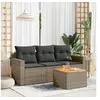 Image de Salon de jardin modulable 4 pieces resine tressee 3 personnes 62 x 55 x 69 cm gris