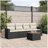 Image de Salon de jardin modulable - Lot de 5 pièces - Résine tressée - Noir - 4 personnes