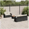 Image de 6-delige Loungeset met kussens poly rattan zwart3256336