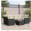 Image de Salon de Jardin avec Coussins 7 pcs, Canapés de Patio, Ensemble de Meubles, Mobilier de Terrasse Exterieur, Noir 3256350