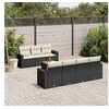 Image de Salon de jardin modulable noir resine tressee 7 personnes 62 x 55 x 69 cm 8 pieces