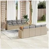 Image de Salon de jardin modulable rotin beige 9 pieces 62 x 55 x 69 cm